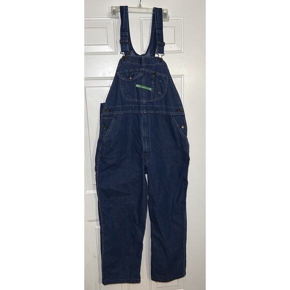Vintage Key Imperial Aristocrat Bib Overalls Mens 42x27 Blue Denim Workwear - Picture 1 of 14